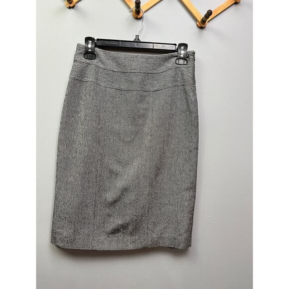 Anne Klein Pencil Skirt womens size 4 gray wool side zip Back Slit Career Office - Picture 1 of 6